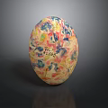 Colorful Painted Decorative Egg With NL TIGERS Textured Surface Art