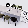 Dining table and chair combination 3d model