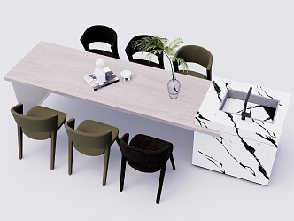 Dining table and chair combination 3d model