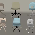 Modern Office Chairs With Different Designs Neutral And Light Colors Swivel Bases And Fixed Legs