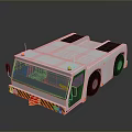 White Industrial Utility Vehicle Featuring Black Top Panels Large Windows And Yellow Black Warning Stripes