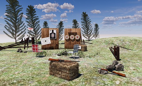 modern haystack shooting practice haystack 3d model