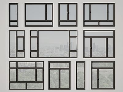 Modern casement window 3d model