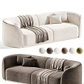 Two Seater Sofa Modern Comfortable with Striped Blanket and Cushions and Multiple Color Options