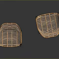 Natural Rattan Leisure Chairs with Black Metal Legs Modern Minimalist Living Room Decor