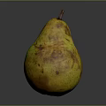Fresh Ripe Yellow Pear With Brown Spots And Brown Stem On Gray Background