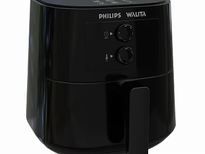 Philips Walita Black Air Fryer Modern Kitchen Appliance With Control Panel 3d model