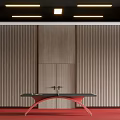 Indoor Table Tennis Hall With Red Carpet And Tables 3d model