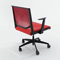 Red Office Chair With Black Frame Armrests And Rolling Wheels Modern Design 3d model