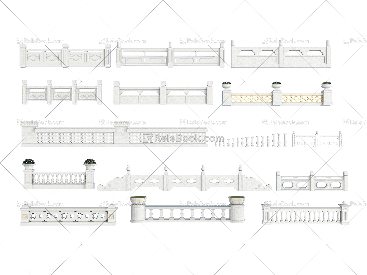 Fence Railing Guardrail 3d model