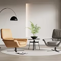 Leisure chair recliner side corner table 3d model