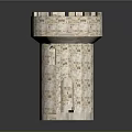 Medieval Stone Tower Architecture With Arched Windows And Crenellated Top Design