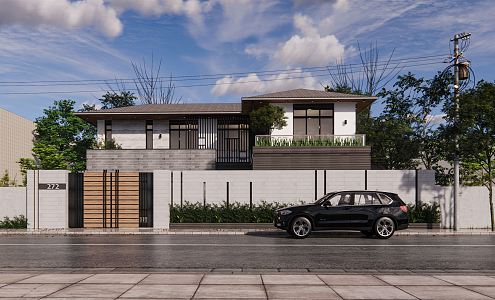 Modern single-family villa 3d model