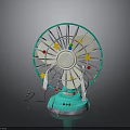 Colorful Turquoise Toy Ferris Wheel With Star Decorations And Blue Base