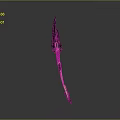 Purple And Golden Decorative Spear 3D Model With Elaborate Handle And Sharp Tip