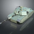Modern Military Tank With Long Barrel Turret And Armored Body Design