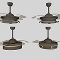 Modern Ceiling Mounted Air Cooler Fans With Metal Finish And Integrated Light