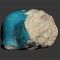 Blue Artisan Sculpture Carving With Textured Surface And Weathered Details