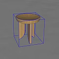 Modern Light Wood Round Side Table With Three Legs Minimalist Design 3d model