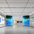 Technology Exhibition Hall Featuring Interactive Screens Information Charts And Modern Design