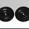 Pair of Black Round Light Panels with Concentric Rings Modern Design