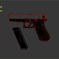 Modern Handgun Weapon With Detachable Magazine And Black Tactical Design