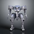 Game Movie Character Grey Armored Mechanical Robot With Standing Pose Design