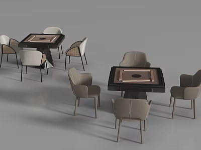 Card And Board Games Entertainment Space With Modern Gaming Tables And Cozy Chairs 3d model