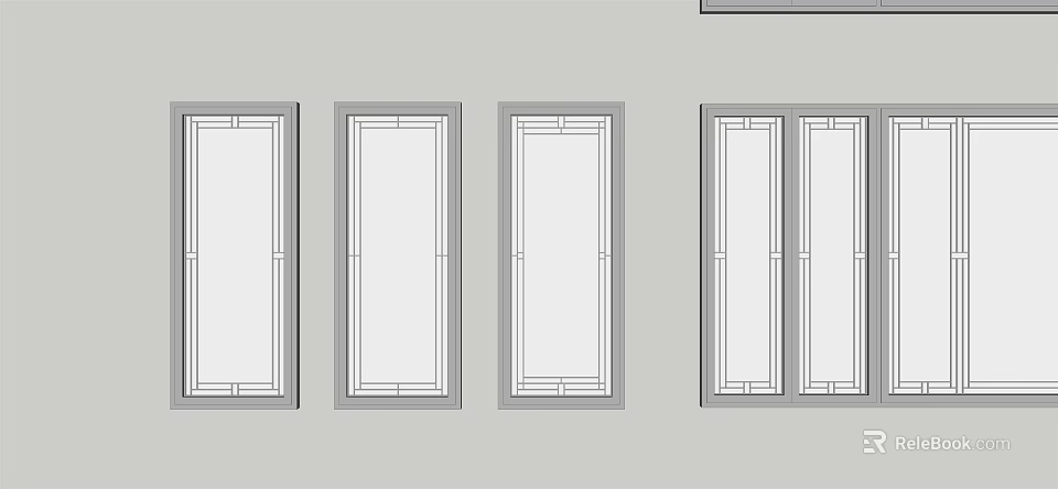 Modern Window Design Featuring Single Panel And Sliding Double Panel Styles 3d model
