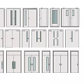 Various Types of Interior Doors with Glass Panels and Different Designs