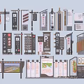 Various Types Of Traffic Sign Designs Featuring Directional Parking And Urban Guidance Functions