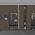 Modern Cloakroom Design With Storage Cabinets Hanging Hooks And Shoes Organizer