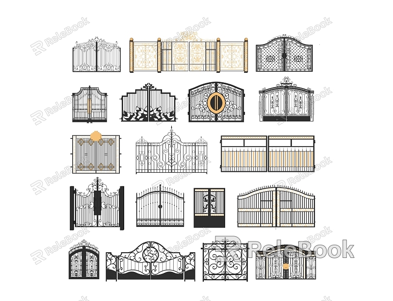 European style railing outdoor garden villa wrought iron gate model