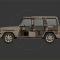 Beige Sturdy SUV With Large Wheels Sunroof And Modern Off Road Design