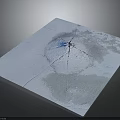Snow Covered Glacier Terrain With Cracks And Smooth Ice Surface Textures 3d model