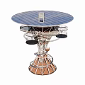 Modern Spiral Tower With Solar Panel Roof And Multiple Observation Platforms 3d model
