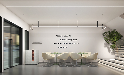 The first floor of modern beauty salon 3d model