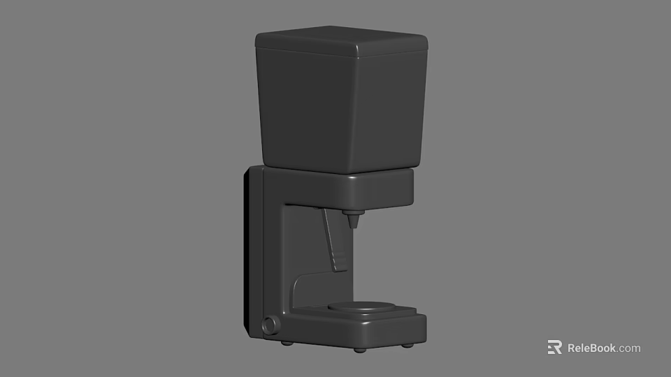 Black Coffee Maker With Top Container And Base Design Structure 3d model