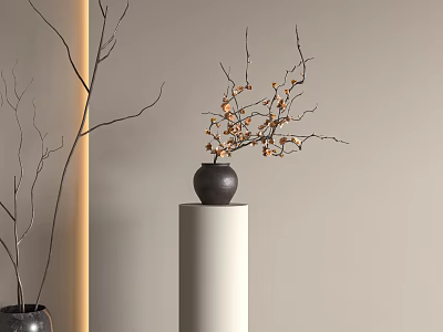 New Chinese Style Vase New Chinese Style Flower-arranging Dried Branches Flower-arranging Flower-arranging Dead Branches 3d model