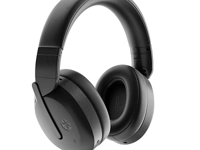 Black Over Ear Headphones with Comfortable Ear Cups and Adjustable Headband 3d model