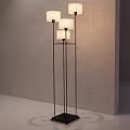 Modern Minimalist Floor Lamp Indoor Design With Black Stand And White Lampshade