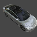 Silver Sedan With Modern Sleek Body LED Headlights And Alloy Wheels
