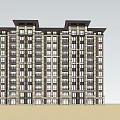 Modern High Rise Residential Building With Classical Exterior Design And Symmetrical Windows