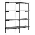 Modern Black Metal Open Shelf Unit With Multiple Shelves For Home Storage