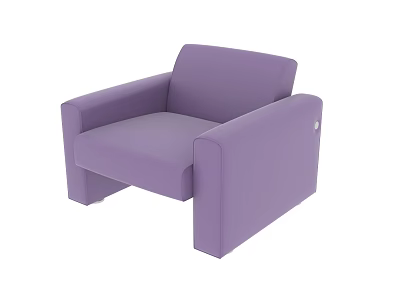 Modern Purple Single Sofa With Comfortable Armrest And Upholstered Seat Design 3d model