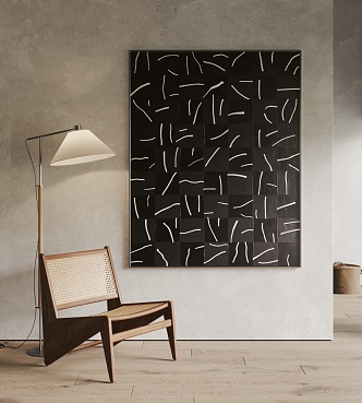 Modern abstract painting decorative painting 3d model