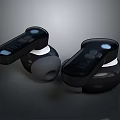 Sleek Black Wireless Earbuds With Modern Design LED Indicators And Ergonomic Fit 3d model