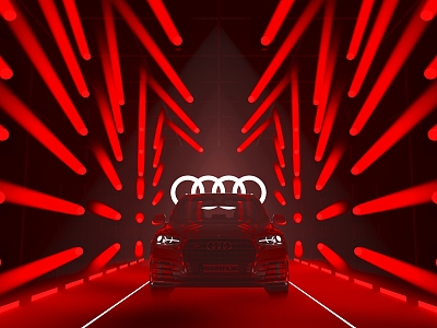 Car Audi listing activity aisle exit car lights spotlights red cool tide black red activity light show 3d model