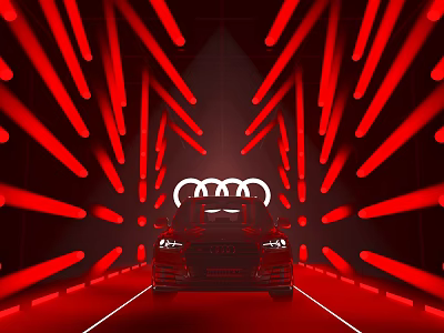 Audi Event Channel Featuring Red Lights Red Lines And Front Logo Car 3d model