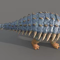 Realistic Reptile Figure With Spiked Blue Back Scales And Brown Legs